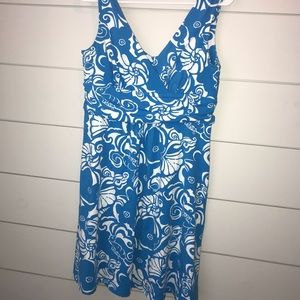 Lilly Pulitzer blue seashell stretchy dress